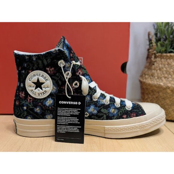 Converse Chuck 70 Black Floral Tapestry High Top Sneakers Women's 10 NIB - Picture 9 of 14